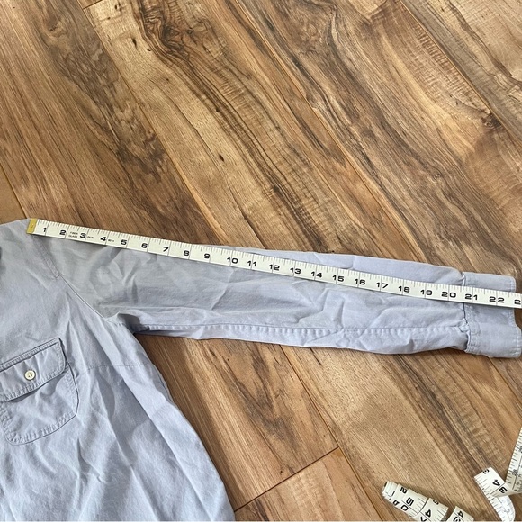 J. Crew Light Blue Chambray Casual 3/4 Button Down Shirt Lightweight 100% Cotton - Picture 7 of 8